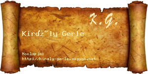 Király Gerle névjegykártya